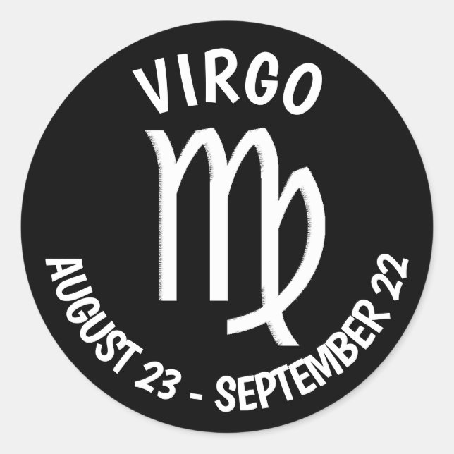 Virgo-Symbol Runder Aufkleber (Vorderseite)