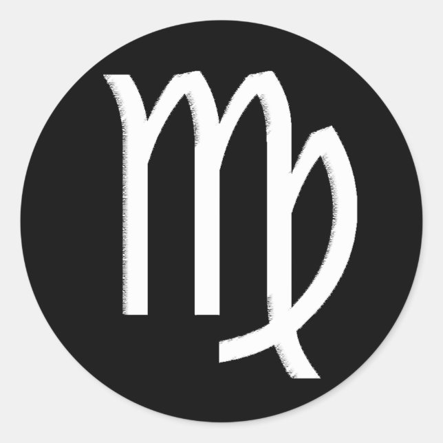 Virgo-Symbol Runder Aufkleber (Vorderseite)