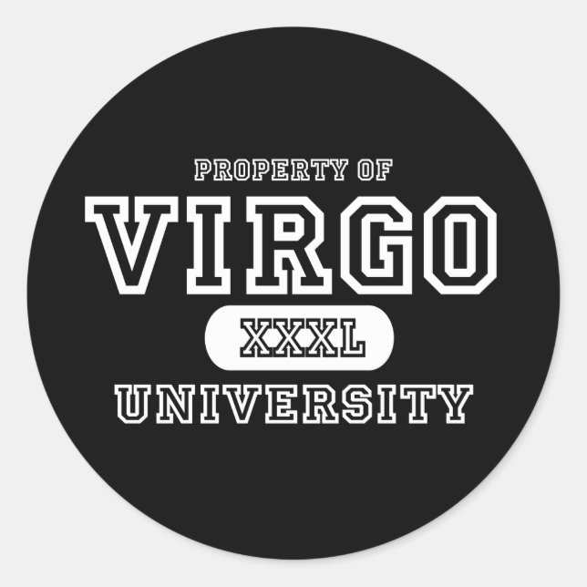 Virgo University Dark Runder Aufkleber (Vorderseite)