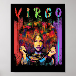 Virgo Vintag Virgo Retro Black Women Poster