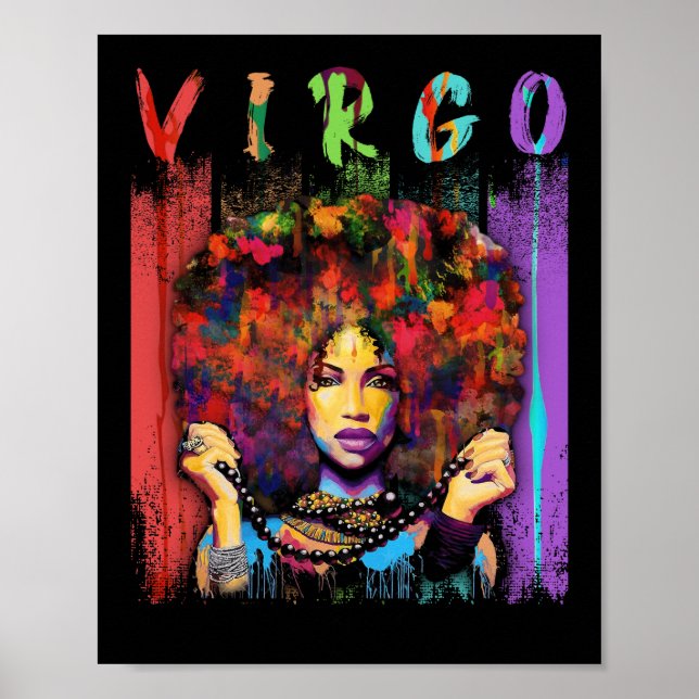 Virgo Vintag Virgo Retro Black Women Poster (Vorne)