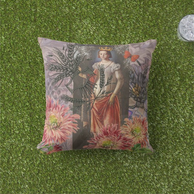 Virgo Woman Portrait Antique Colorful Rich Kissen (Golfball-Marker)