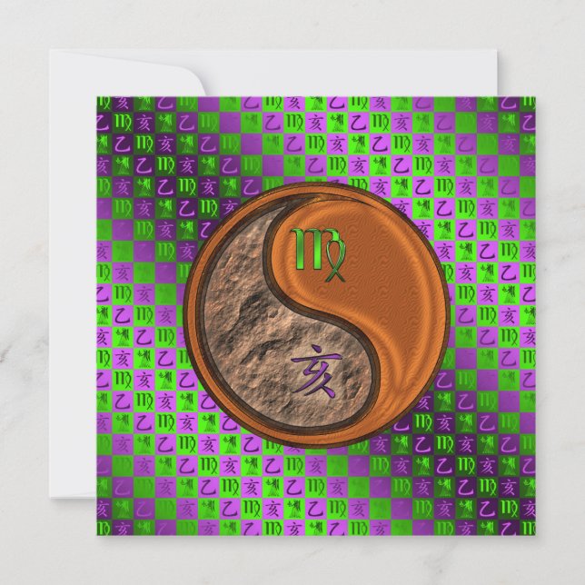 Virgo & Wood Boar Karte (Vorderseite)