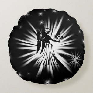 Virgo-Zeichen Rundes Kissen