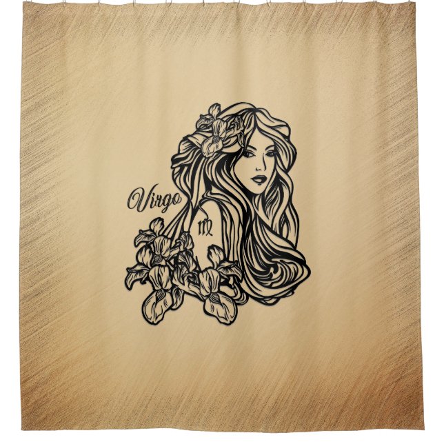 Virgo Zodiac Antique Look Duschvorhang (Vorderseite)