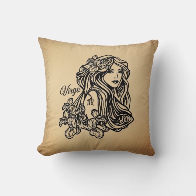 Virgo Zodiac Antique Look Kissen (Vorderseite)