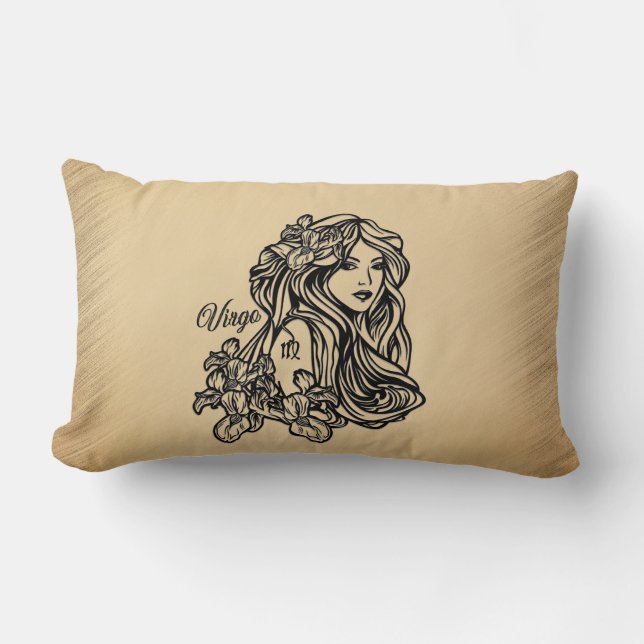 Virgo Zodiac Antique Look Lendenkissen (Vorderseite)