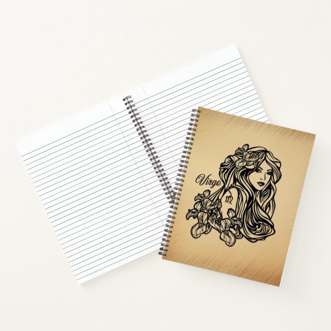 Virgo Zodiac Antique Look Notizbuch (Innenseite)