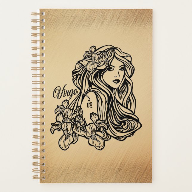Virgo Zodiac Antique Look Planer (Vorderseite)