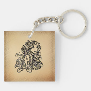 Virgo Zodiac Antique Look Schlüsselanhänger