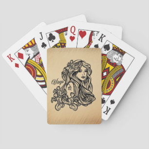Virgo Zodiac Antique Look Spielkarten