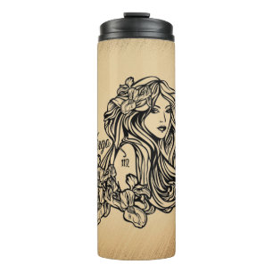 Virgo Zodiac Antique Look Thermosbecher