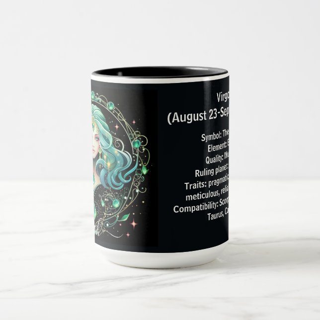 Virgo Zodiac Art for August 23–September 22 Tasse (Zentrum)