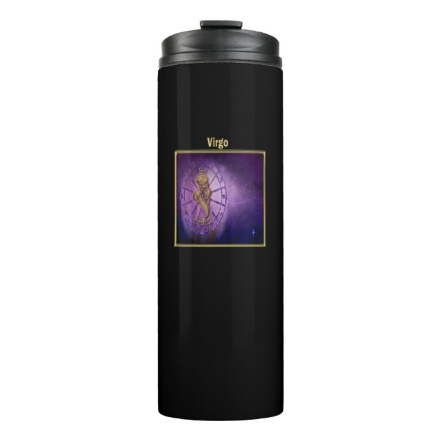 virgo Zodiac Astrologie Design Horoskop Thermosbecher (Vorderseite)