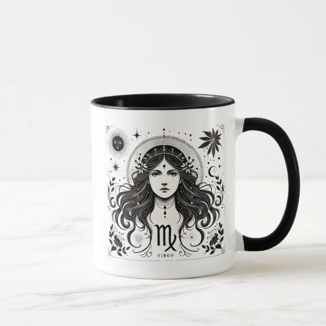 Virgo Zodiac Astrology Gift Tasse (Rechts)