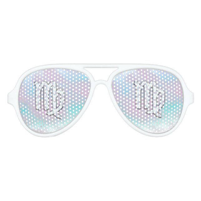 Virgo Zodiac auf den Pastellen Nacre Mutter von Pe Partybrille (Vorderseite)