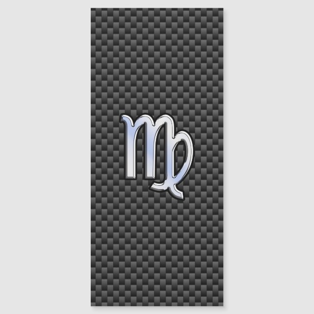 Virgo Zodiac auf Holzkohlefaser Print Magnetkarte (Vorderseite)