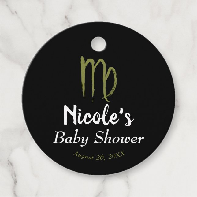 VIRGO Zodiac August September Babydusche Geschenkanhänger (Vorderseite)