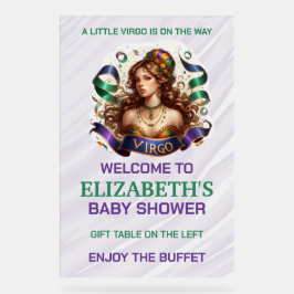 Virgo Zodiac Baby Shower Lavender and Green Acrylschild