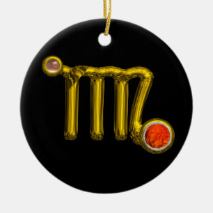 VIRGO ZODIAC BIRTHDAY JEWEL GRAY AGATE Gold White Keramik Ornament