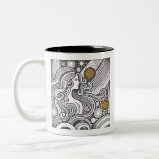 Virgo Zodiac Black and White coffee Tasse