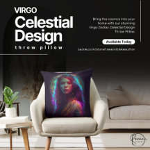 Virgo Zodiac Celestial Design Throw Kissen