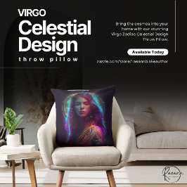 Virgo Zodiac Celestial Design Throw Kissen