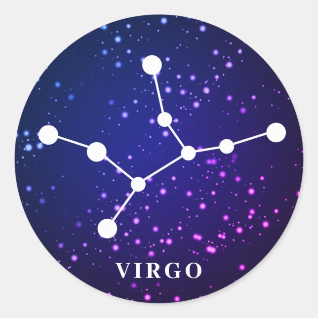 Virgo Zodiac Constellation Design Runder Aufkleber (Vorderseite)