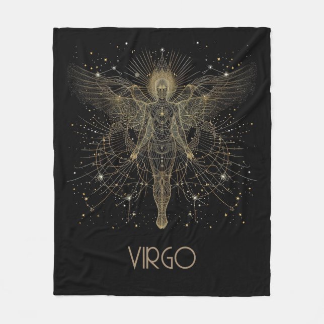 Virgo Zodiac Constellation Fleece Blanket (Vorderseite)