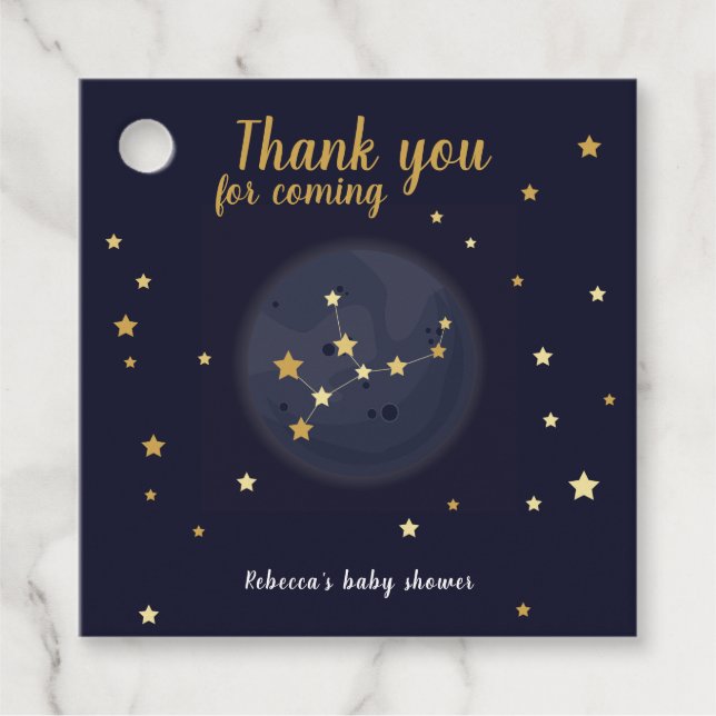 Virgo zodiac Danke, Baby-Dusche Geschenkanhänger (Vorderseite)