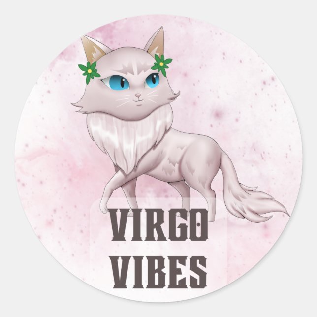 Virgo Zodiac Decal für Astrologie Liebhaber Runder Aufkleber (Vorderseite)