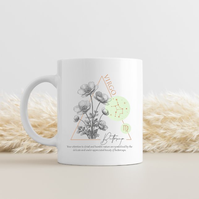 Virgo zodiac Geburtsmonat Geburtstag Blume Kaffeetasse (Virgo flower month mug)