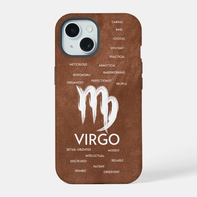 Virgo Zodiac Horoskop Typ iPhone 15 Hülle (Rückseite)