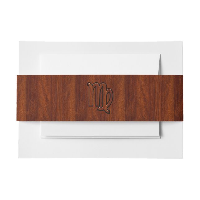 Virgo Zodiac in Mahogany wood style Einladungsbanderole (Vorderseite Beispiel)