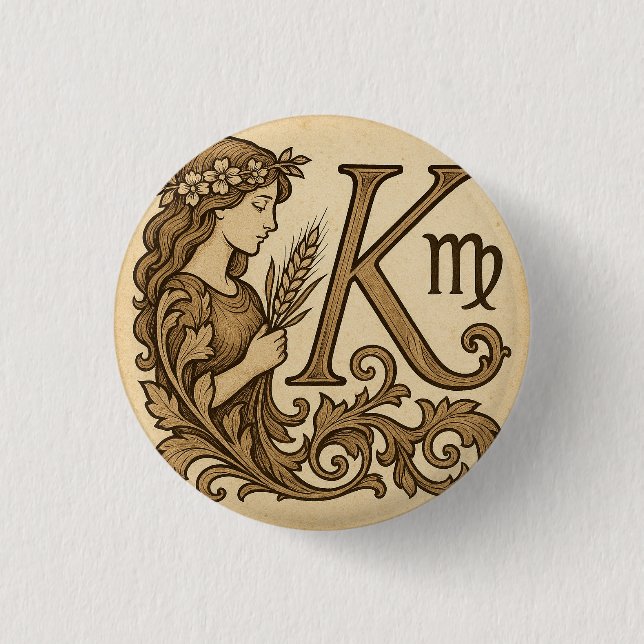 virgo Zodiac (K) Badge Button (Vorderseite)