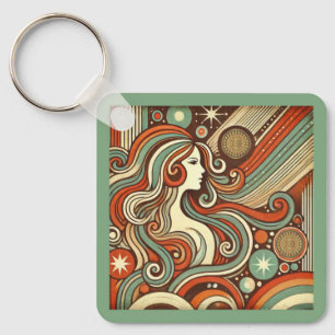 Virgo Zodiac Metal Schlüsselanhänger Retro Design