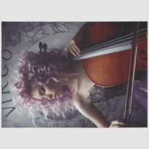 Virgo Zodiac Musician Cello Decoupage
