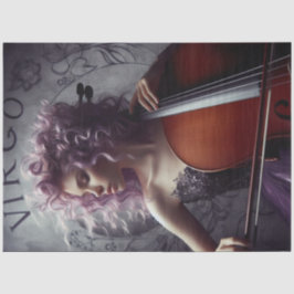 Virgo Zodiac Musician Cello Decoupage Seidenpapier