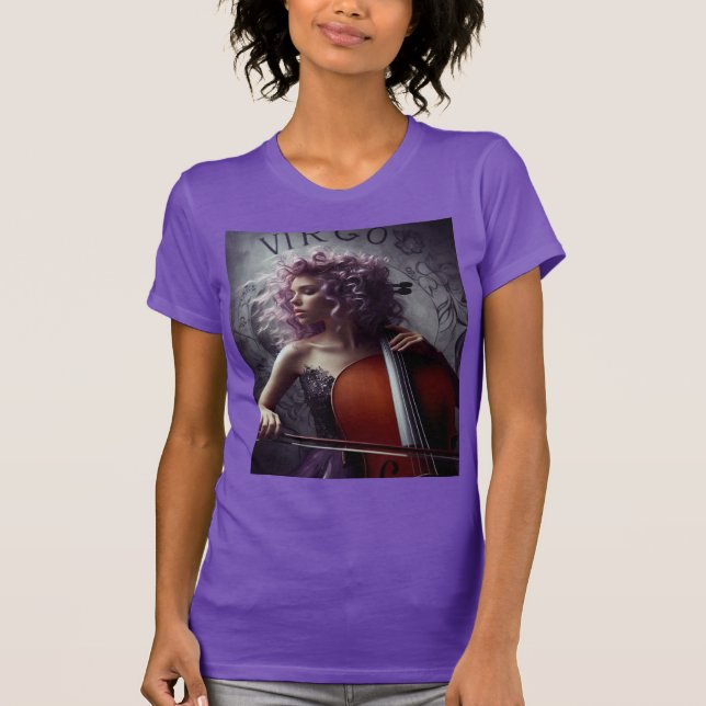 Virgo Zodiac Musician Cello T-Shirt (Vorderseite)