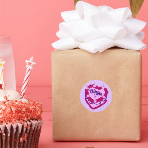 Virgo Zodiac Pastel Heart Birthday Cake Runder Aufkleber