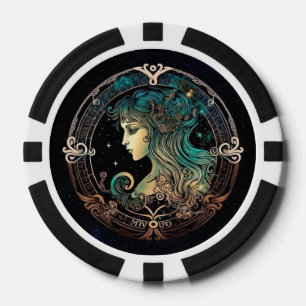 Virgo Zodiac Poker Chips - Astrologie Game Night