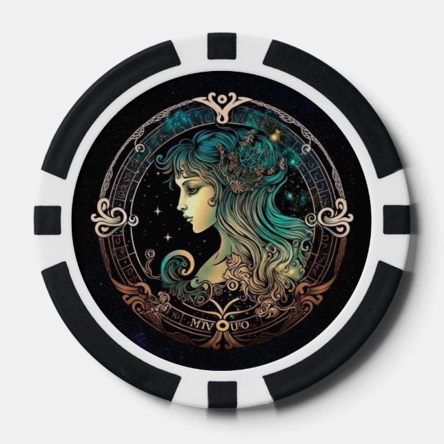 Virgo Zodiac Poker Chips - Astrologie Game Night (Vorderseite)
