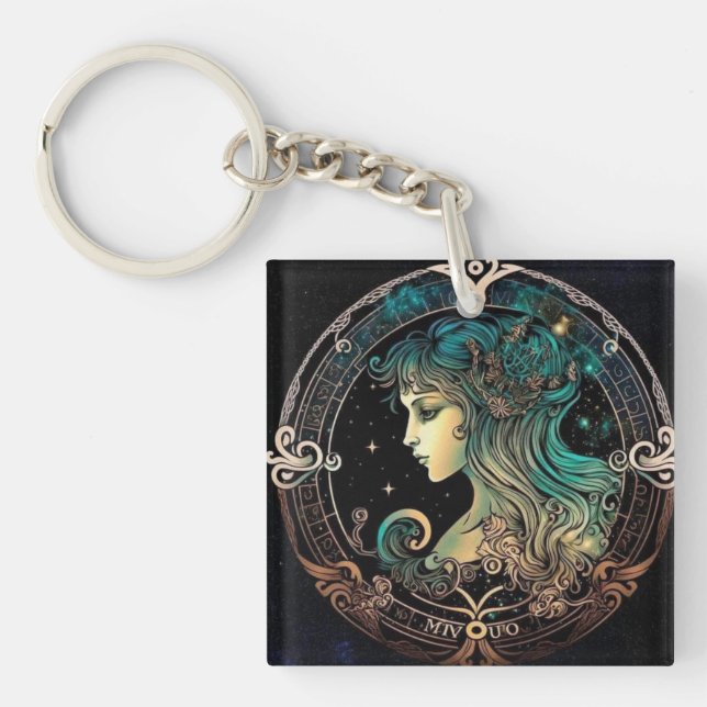 Virgo Zodiac Schlüsselanhänger (Vorderseite)
