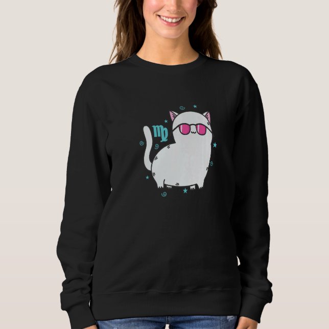 Virgo Zodiac Sign as a Cat Horoscope Sweatshirt (Vorderseite)