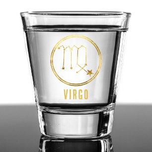 Virgo Zodiac Sign Astrologie Horoskop Gold Schnapsglas