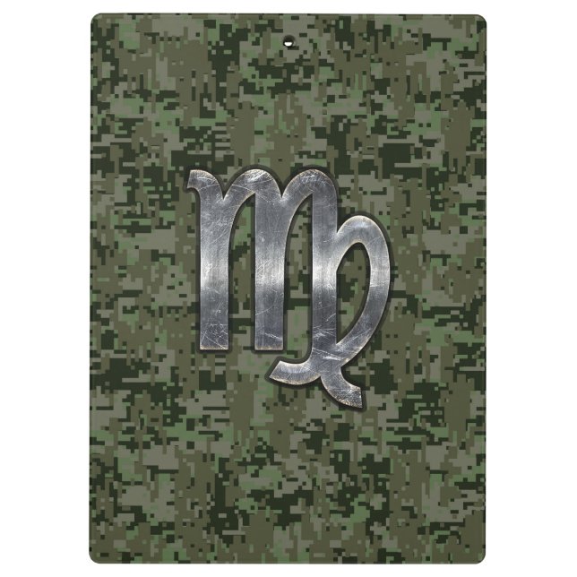Virgo Zodiac Sign auf der grünen digitalen Camoufl Klemmbrett (Rückseite)