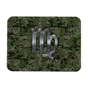 Virgo Zodiac Sign auf der grünen digitalen Camoufl Magnet