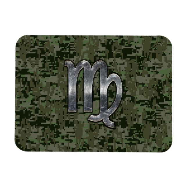 Virgo Zodiac Sign auf der grünen digitalen Camoufl Magnet (Horizontal)