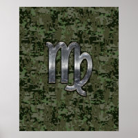 Virgo Zodiac Sign auf der grünen digitalen Camoufl