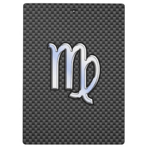 Virgo Zodiac Sign auf Holzkohlefaser Print Klemmbrett